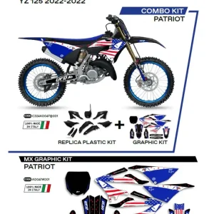 Komplet plastików i naklejek UFO Patriot do Yamahy YZ 125/250 (22-) czarny Najlepsza cena