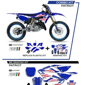 Komplet plastików i naklejek UFO Patriot do Yamahy YZ 125/250 (22-) biało-niebieski Sprawdź teraz