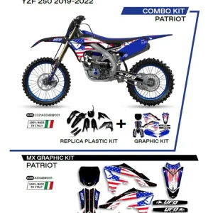 Nowość Komplet plastików i naklejek UFO Patriot do Yamahy YZF 250 (19-), YZF 450 (18-) czarny