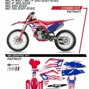 Komplet naklejek UFO Patriot do Gas Gas MC 125 (21-), MC 250 (22-), MCF 250/350/450 (21-) czerwony Nie przegap