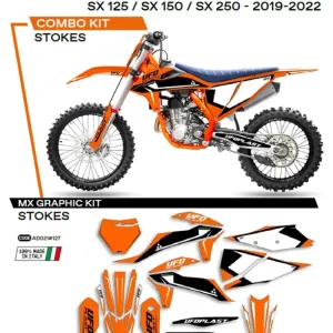 Komplet naklejek UFO Stokes do KTM SX/SXF 125/150/250/350/450 (19-) pomarańczowy Łatwy zwrot