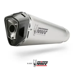 Popularny Tłumik motocyklowy Slip-On (Delta Race) MIVV do Ducati Multistrada 1200 (15-17) / 1260 (18-20) srebrny
