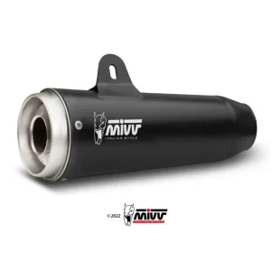 Łatwy zwrot Tłumiki motocyklowe Slip-On (GHIBLI) MIVV do Moto Guzzi V7 III (17-20) czarne