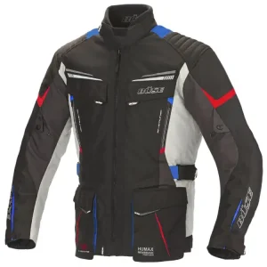 Promocja Kurtka motocyklowa tekstylna Büse Lago Pro szaro-niebiesko-czerwona
