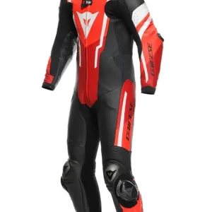 Kombinezon motocyklowy jednoczęściowy Dainese Misano 3 D-Air [z poduszką powietrzną] [wersja perforowana] czarno-czerwono-biały Niska cena