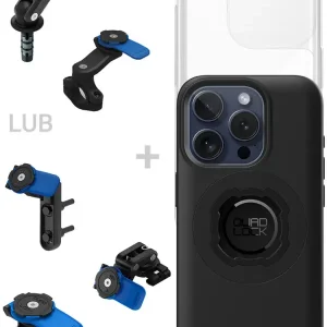 Zestaw na motocykl: etui MAG na telefon iPhone 15 Pro (magnetyczne) + wodoodporny pokrowiec MAG + mocowanie Quad Lock Rabat