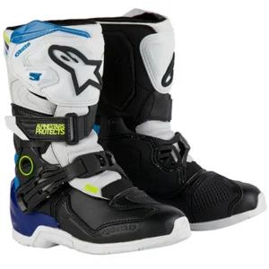 Buty cross dziecięce Alpinestars MX Tech 3S Kids czarno-biało-niebieskie Oferta limitowana