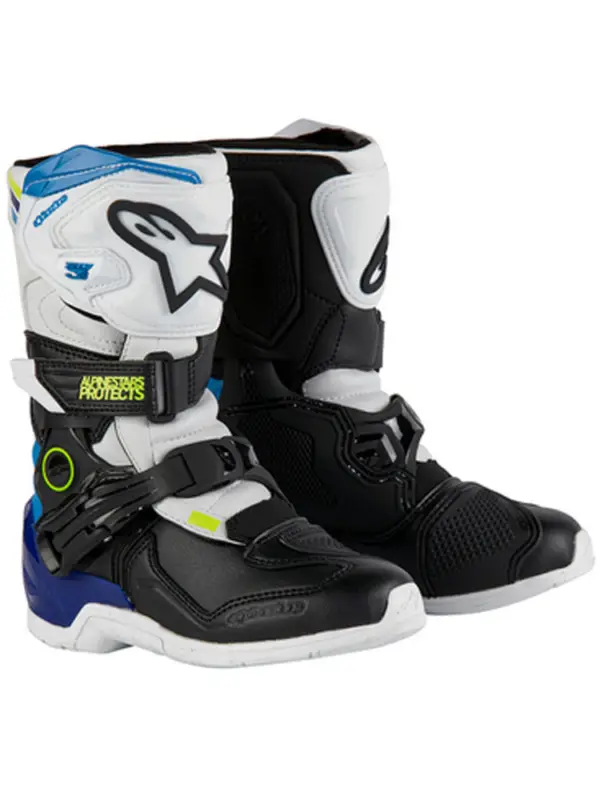 Buty cross dziecięce Alpinestars MX Tech 3S Kids czarno-biało-niebieskie Oferta limitowana