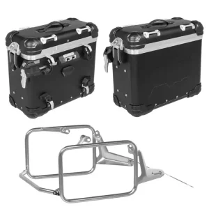 Zestaw: kufry boczne z anodowanego aluminium czarne "And-Black" Zega Evo + stelaże Touratech do BMW R1300 GS (23-) (31+31L) Najlepsza cena