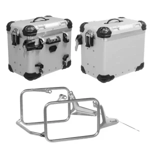 Kup online Zestaw: kufry boczne z anodowanego aluminium srebrne "And-S" Zega Evo + stelaże Touratech do BMW R1300 GS (23-) (45+45L)