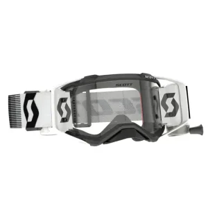 Dostępne od ręki Gogle motocyklowe Scott Prospect WFS z przeźroczystą szybą czarno-białe