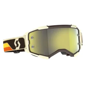 Ekspresowa dostawa Gogle motocyklowe Scott Fury z żółtą lustrzaną szybą brązowo-beżowe