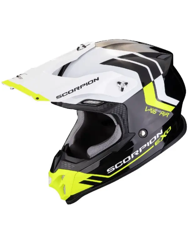 Super okazja Kask enduro Scorpion VX-16 Evo Air Fusion czarno-biało-żółty