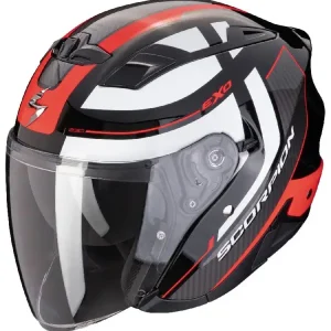 Łatwy zwrot Kask otwarty Scorpion Exo-230 Pul czarno-czerwony