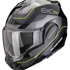 Ostatnia szansa Kask szczękowy Scorpion Exo-Tech Evo Pro Commuta czarno-srebrno-żółty