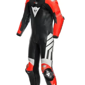 Kombinezon motocyklowy jednoczęściowy Dainese Mugello 3 D-Air® [z poduszką powietrzną] [wersja perforowana] czarno-czerwono-biały Najlepsza cena