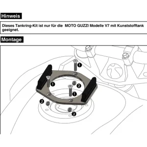 Bezpieczne zakupy Tankring Lock-it Hepco&Becker modele Moto Guzzi V7 z plastikowym zbiornikiem [5 otworów montażowych]