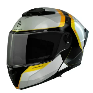 Kask szczękowy MT Atom 2 SV Emalla biało-czarno-żółty Zniżka
