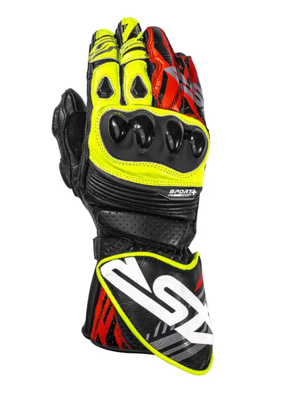 Oferta limitowana Rękawice motocyklowe 4SR Sport Cup Plus EVO czarno-neonowe