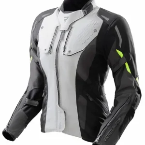 Taniej Kurtka motocyklowa damska tekstylna Rebelhorn Hiker IV czarno-szaro-żółta