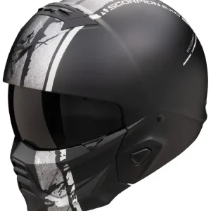 Kask modułowy Scorpion Exo-Combat II Lord czarno-srebrny matowy Oferta limitowana