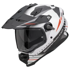 Kup teraz Kask adventure Scorpion ADF-9000 Air Feat biało-czarno-czerwony matowy