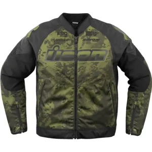 Kurtka motocyklowa tekstylna Icon Overlord 3 Magnacross zielona Wysoka jakość