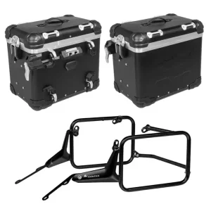 Darmowy zwrot Zestaw: kufry boczne aluminiowe Zega Evo "And-Black" 45/45 + stelaż Touratech do BMW R 1300 GS (23-) [poj.: 2 x 45 l]