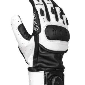 Rękawice motocyklowe skórzane Knox Orsa Leather MK3 czarno-białe Popularny