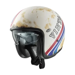 Kask otwarty Premier Vintage STR12 BM biało-niebiesko-czarny matowy Hit cenowy