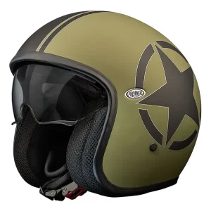Kask otwarty Premier Vintage Star SG MILBM zielono-czarny matowy Nie przegap
