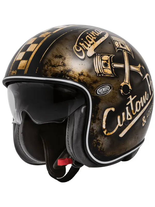 Kask otwarty Premier Vintage OP 9 BM czarno-brązowy Ostatnie sztuki
