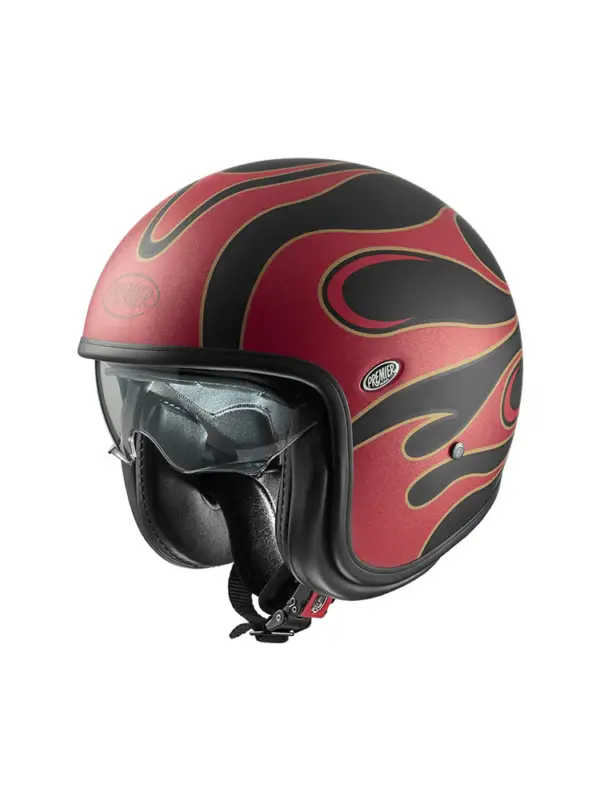 Super okazja Kask otwarty Premier Vintage FR 2 BM czerwono-czary matowy