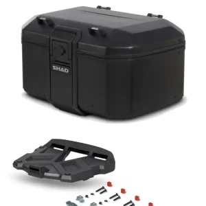Kufer centralny aluminiowy SHAD TR55 Terra czarny + plastikowa duża płyta montażowa [pojemność: 55 l] Bestseller
