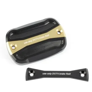 Łatwy zwrot Pokrywa zbiornika płynu hamulcowego GILLES Yamaha XP 530 T-MAX (12-19)/ XP 560 T-MAX (20-22) aluminiowa czarno-złota