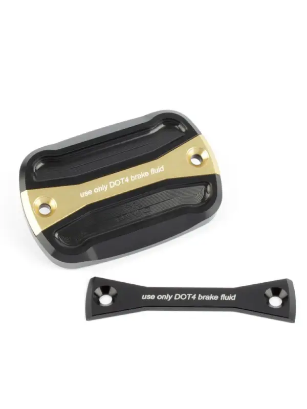 Łatwy zwrot Pokrywa zbiornika płynu hamulcowego GILLES Yamaha XP 530 T-MAX (12-19)/ XP 560 T-MAX (20-22) aluminiowa czarno-złota
