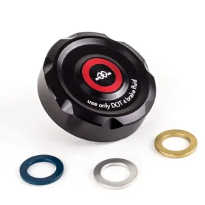 Bezpieczne zakupy Pokrywa zbiornika płynu hamulcowego przedniego GILLES BMW, Honda, Kawasaki, KTM, Suzuki, Yamaha (wybrane modele) aluminiowa czarna