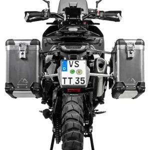 Najlepsza cena Zestaw: kufry boczne aluminiowe srebrne Zega Pro + stelaże srebrne Touratech Husqvarna Norden 901/ Expedition, KTM Adventure 890/ R/ 790/ R (31+38L)