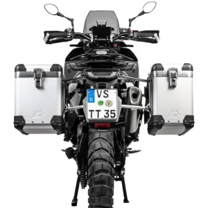Bestseller Zestaw: kufry boczne srebrne "And-S" Zega Pro + stelaże srebrne Touratech Husqvarna Norden 901/ Expedition, KTM Adventure 890/ R/ 790/ R (38+45L)