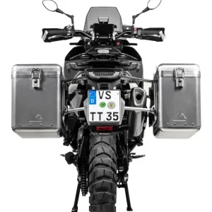 Wyprzedaż Zestaw: kufry boczne srebrne Zega Mundo + stelaże srebrne Touratech Husqvarna Norden 901/ Expedition, KTM Adventure 890/ R/ 790/ R (38+45L)