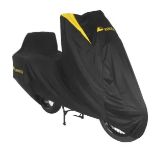 Pokrowiec motocyklowy Touratech Super-Soft do motocykli Enduro z kuframi bocznymi czarno-żółty Tylko do końca tygodnia