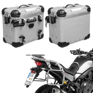 Zestaw: kufry boczne aluminiowe srebrne "And-S" Zega Evo + stelaże srebrne Touratech Honda XL 750 Transalp (23-) [poj.: 38+38l] Wyjątkowa oferta