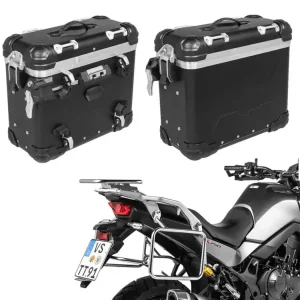 Oferta Zestaw: kufry boczne aluminiowe czarne "And-Black" Zega Evo + stelaże srebrne Touratech Honda XL 750 Transalp (23-) [poj.: 31+31l]