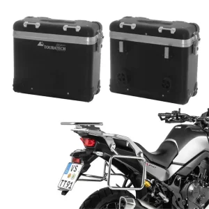 Zestaw: kufry boczne czarne "And-Black" Zega Pro + stelaże Touratech Honda XL 750 Transalp (23-) [poj.: 31+31l] Dostępne od ręki