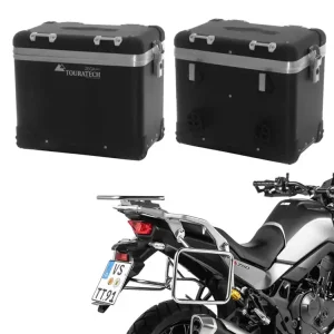 Szybka wysyłka Zestaw: kufry boczne czarne "And-Black" Zega Pro + stelaże Touratech Honda XL 750 Transalp (23-) [poj.: 45+45l]