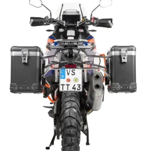 Kup online Zestaw: kufry boczne czarne "And-Black" Zega Pro + stelaże srebrne Touratech KTM Super Adventure 1290 S/R (21-24) [poj.: 31+38l]