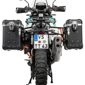 Zniżka Zestaw: kufry boczne czarne "And-Black" Zega Evo + stelaże czarne Touratech KTM Super Adventure 1290 S/R (21-24) [poj.: 31+38l]