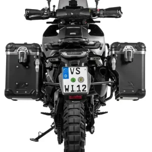 Zestaw: kufry boczne czarne Zega Evo X + stelaże czarne Touratech Husqvarna Norden 901 [poj.: 38+38l] Taniej