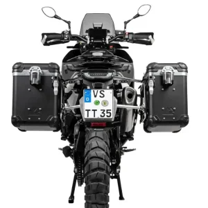 Zestaw: kufry boczne aluminiowe czarne Zega Evo + stelaże Touratech Husqvarna Norden 901/ Expedition, KTM Adventure 890/ R/ 790/ R [poj.:38+45l] Kup online