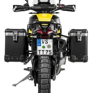 Zestaw: kufry boczne czarne "And-Black" Zega Pro + stelaże czarne Touratech Aprilia Tuareg 660 (21-) [poj.: 31+38l] Tani